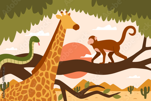 Exploring Africa Illustration