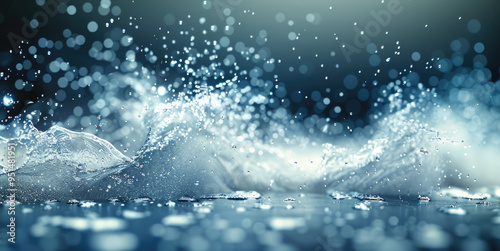 Wallpaper Mural Water jet stream in slow motion, colliding with a dusty surface, particles scattering. Generative AI. Torontodigital.ca