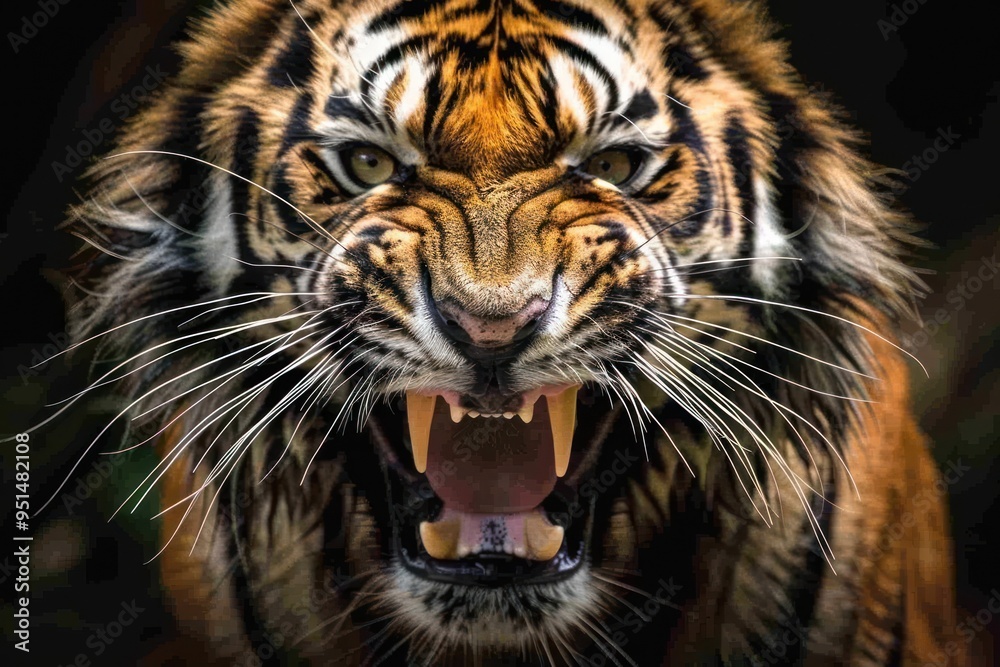 Naklejka premium Wild animals wildlife mammal tiger.