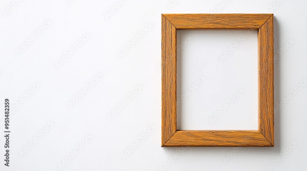 Wooden picture frame with blank canvas on white background
Wooden picture frame with blank canvas on white background