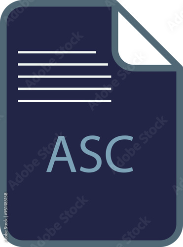ASC File icon fill and outline rounded corners