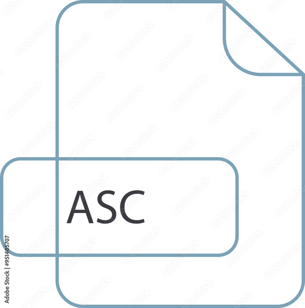 ASC File extension icon RAW thicker outline ASC File extension icon RAW thicker outline