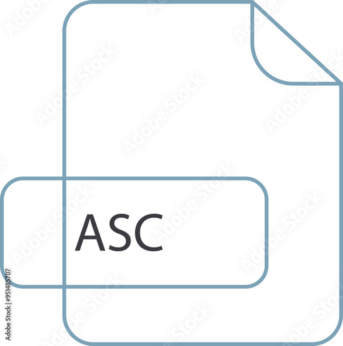 ASC File extension icon RAW thicker outline