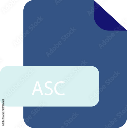 ASC file extension icon rounded corners and deep color