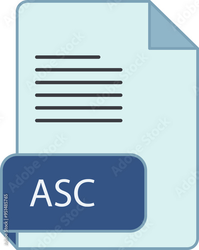 ASC file extension icon rounded lines and crisp corners