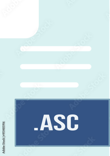ASC File format icon rounded dashed outline