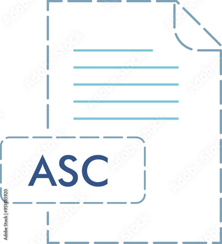 ASC File format icon rounded outline