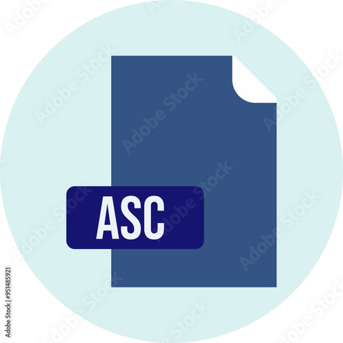 ASC File format icon rounded circle BG
