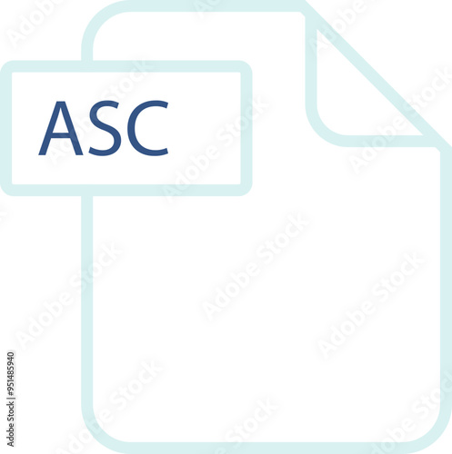 ASC File format icon rounded shapes outline