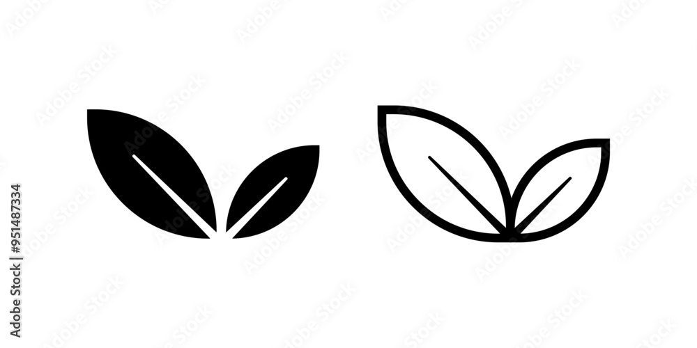 Leaf icon set. flat illustration of vector icon on white background Leaf icon set. flat illustration of vector icon on white background