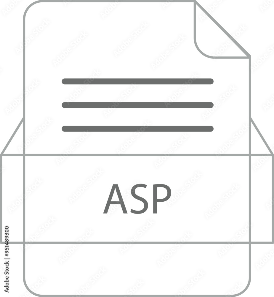 ASP File icon black outline ASP File icon black outline