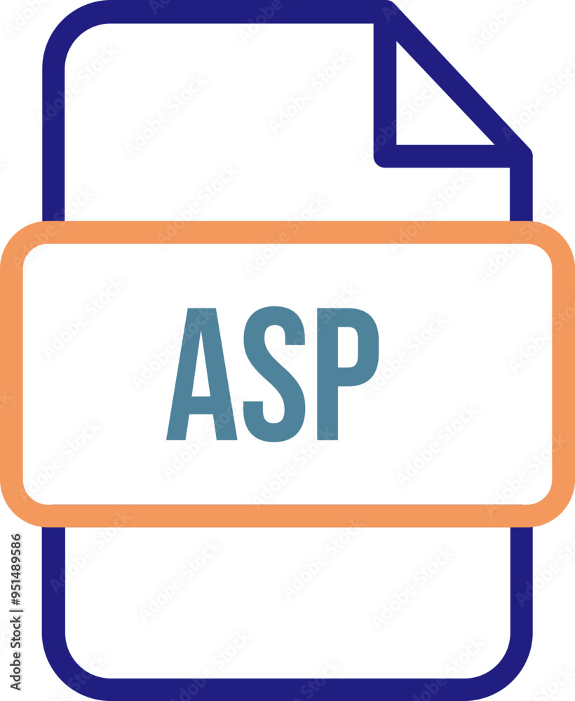 ASP File icon with bold outline ASP File icon with bold outline