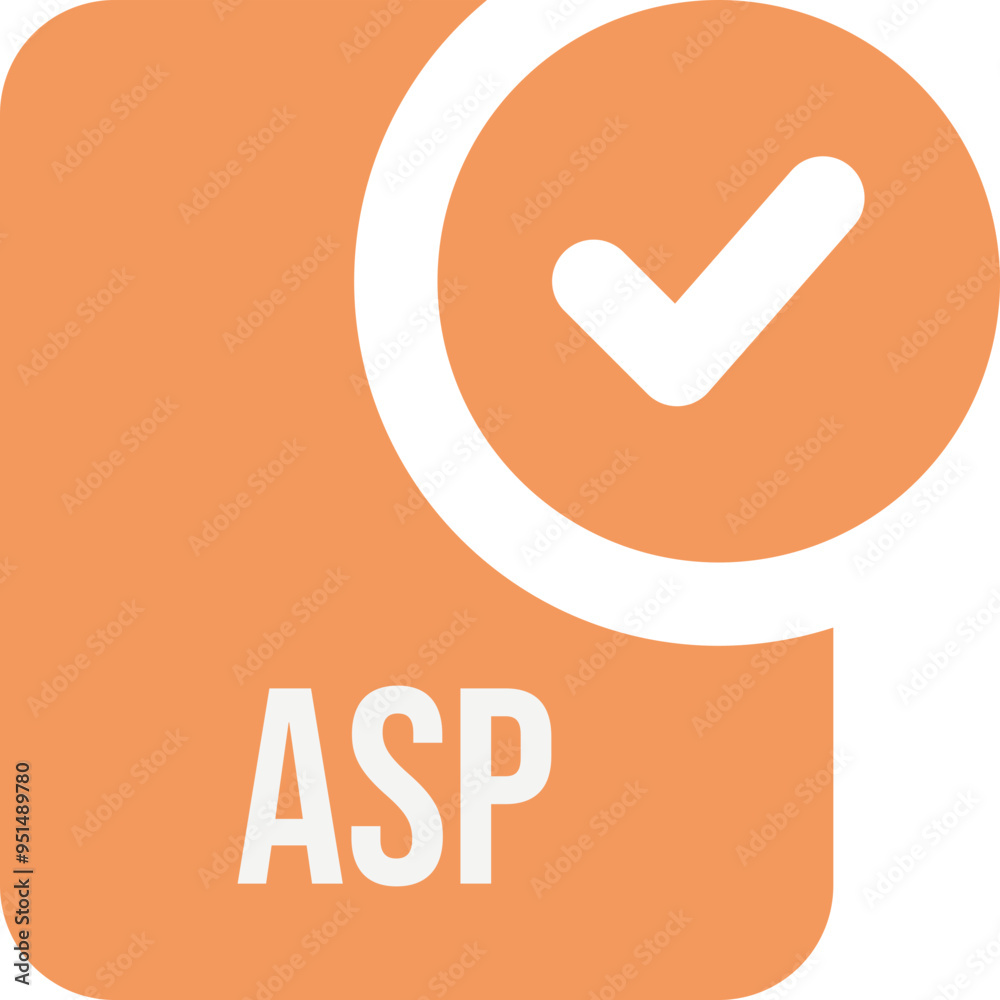 ASP ip file icon with black checked mark ASP ip file icon with black checked mark