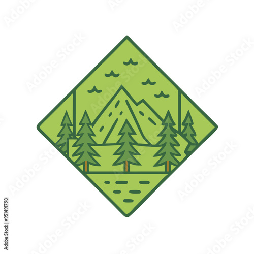 Vintage Mountain Adventure and Outdoor Logo Template with Retro Elements
