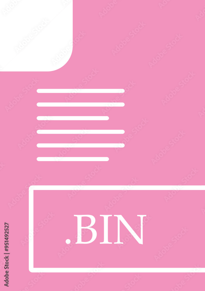 BIN File format icon fill insidse with symbol BIN File format icon fill insidse with symbol