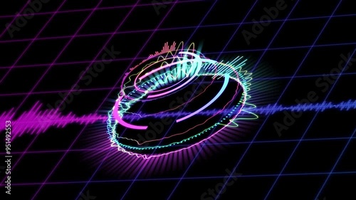 Music equalizer, hologram audio spectrum, 4k footage, not AI generated