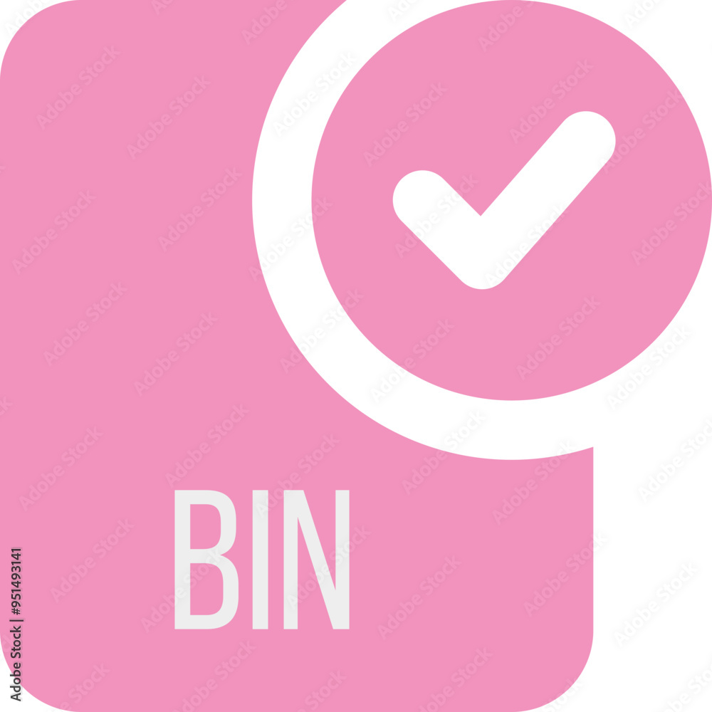 BIN ip file icon with black checked mark BIN ip file icon with black checked mark