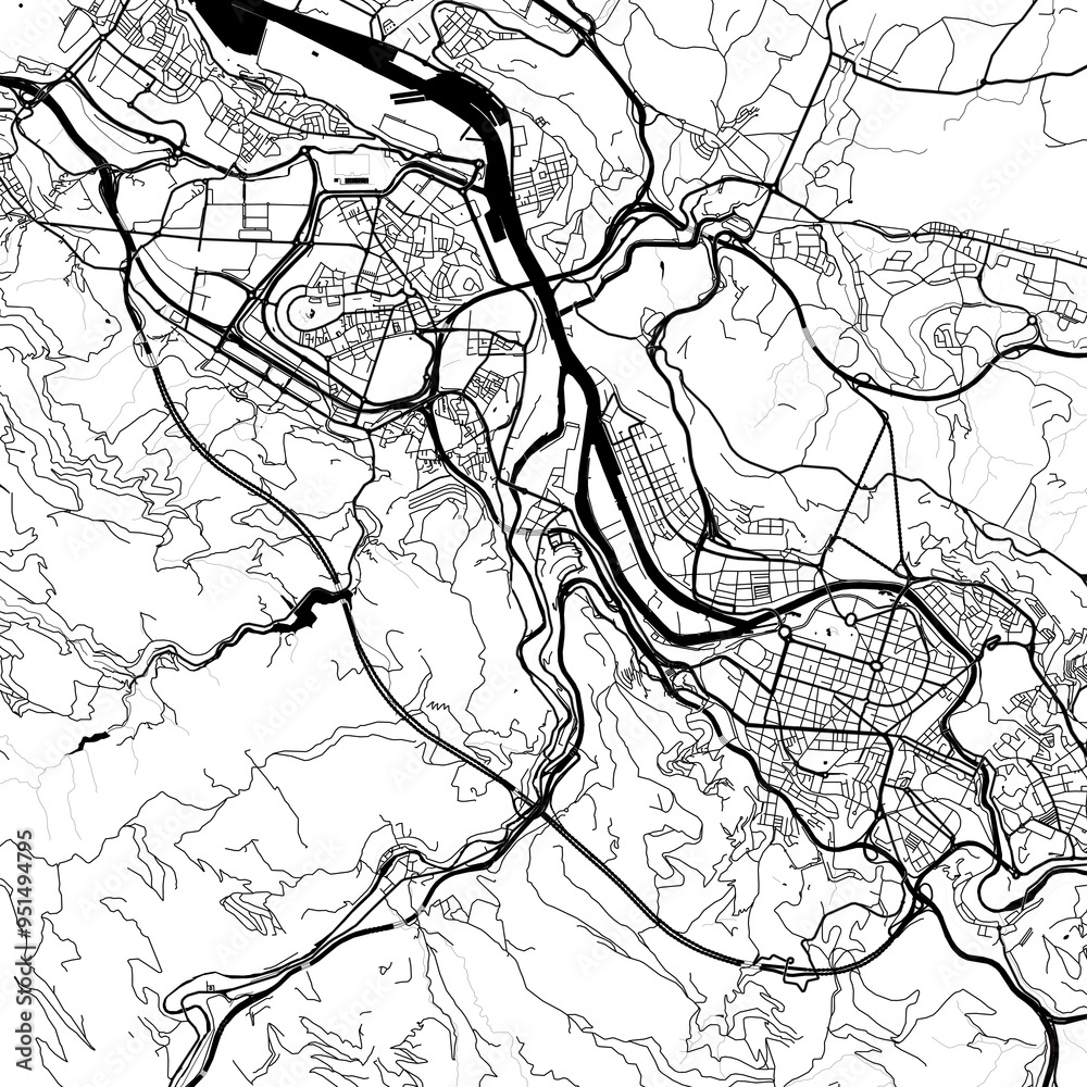 City Monochrome Black and White Minimalist Street Road Aesthetic Decoration Map City Monochrome Black and White Minimalist Street Road Aesthetic Decoration Map