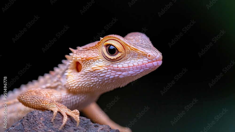 A close-up of a beautiful lizard showcasing intricate details and vibrant colors against a blurred background. A close-up of a beautiful lizard showcasing intricate details and vibrant colors against a blurred background.