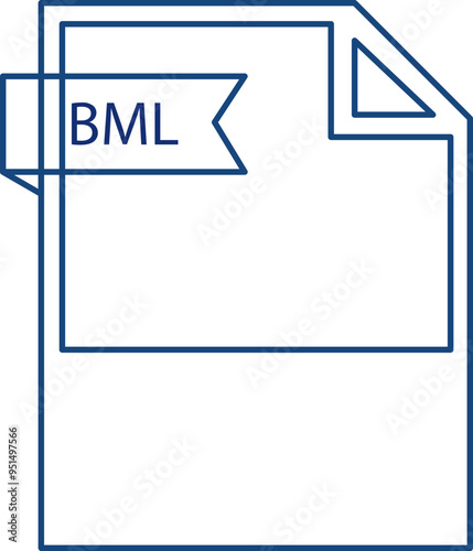 BML File format icon black outline and light color text photo