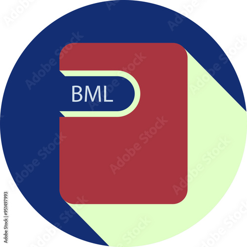 BML File icon black shadow with rounded corners in circular shape photo