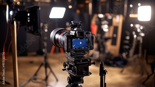 Behind the Scenes: Camera Setup in Film Production Studio