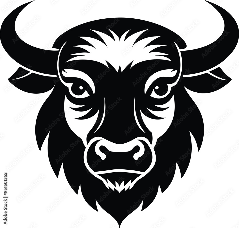 american bison head icon silhouette vector. Bison head silhouette american bison head icon silhouette vector. Bison head silhouette