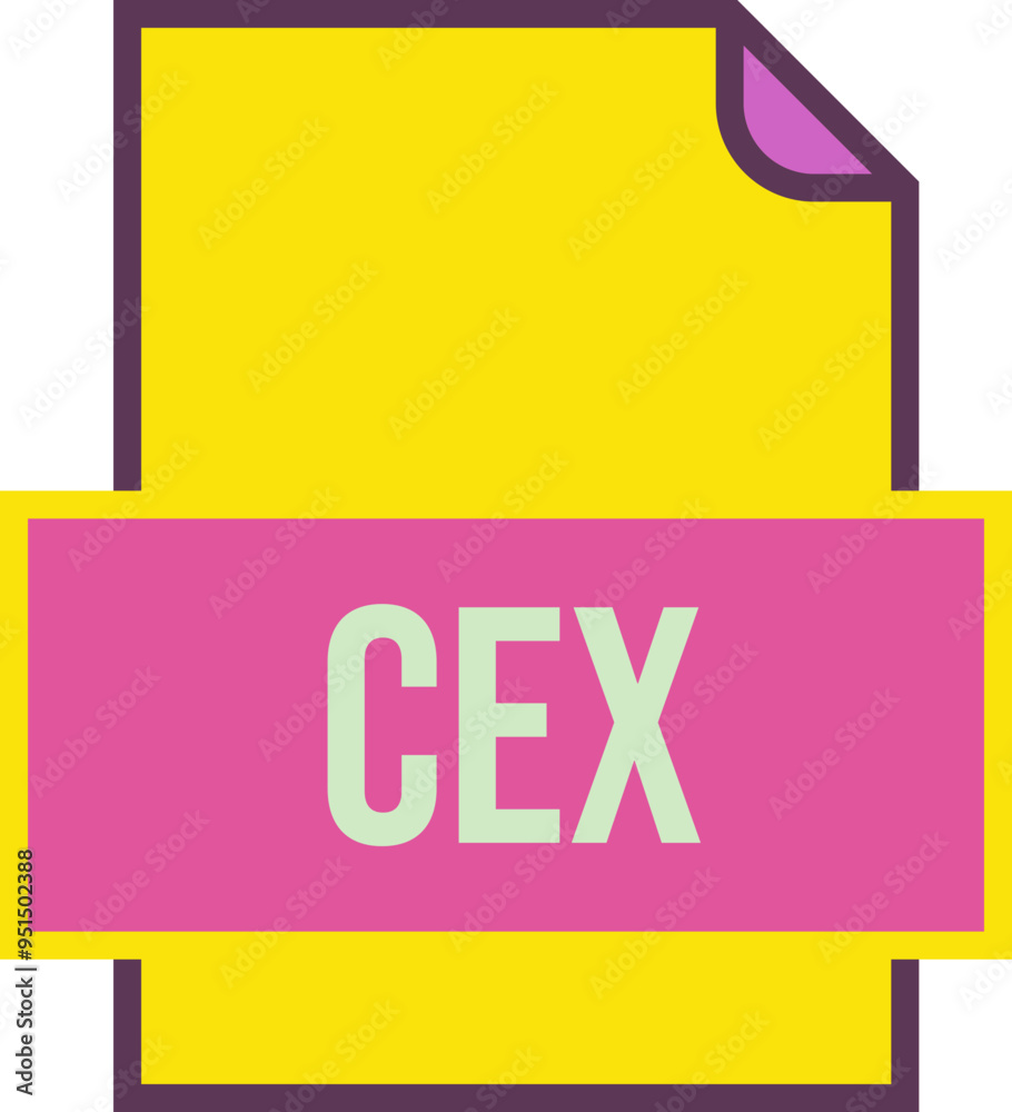 CEX File icon fill and outline crisp corners CEX File icon fill and outline crisp corners