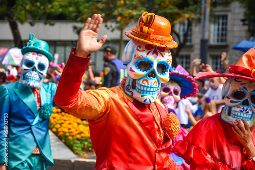 Day of the dead parade in Mexico city