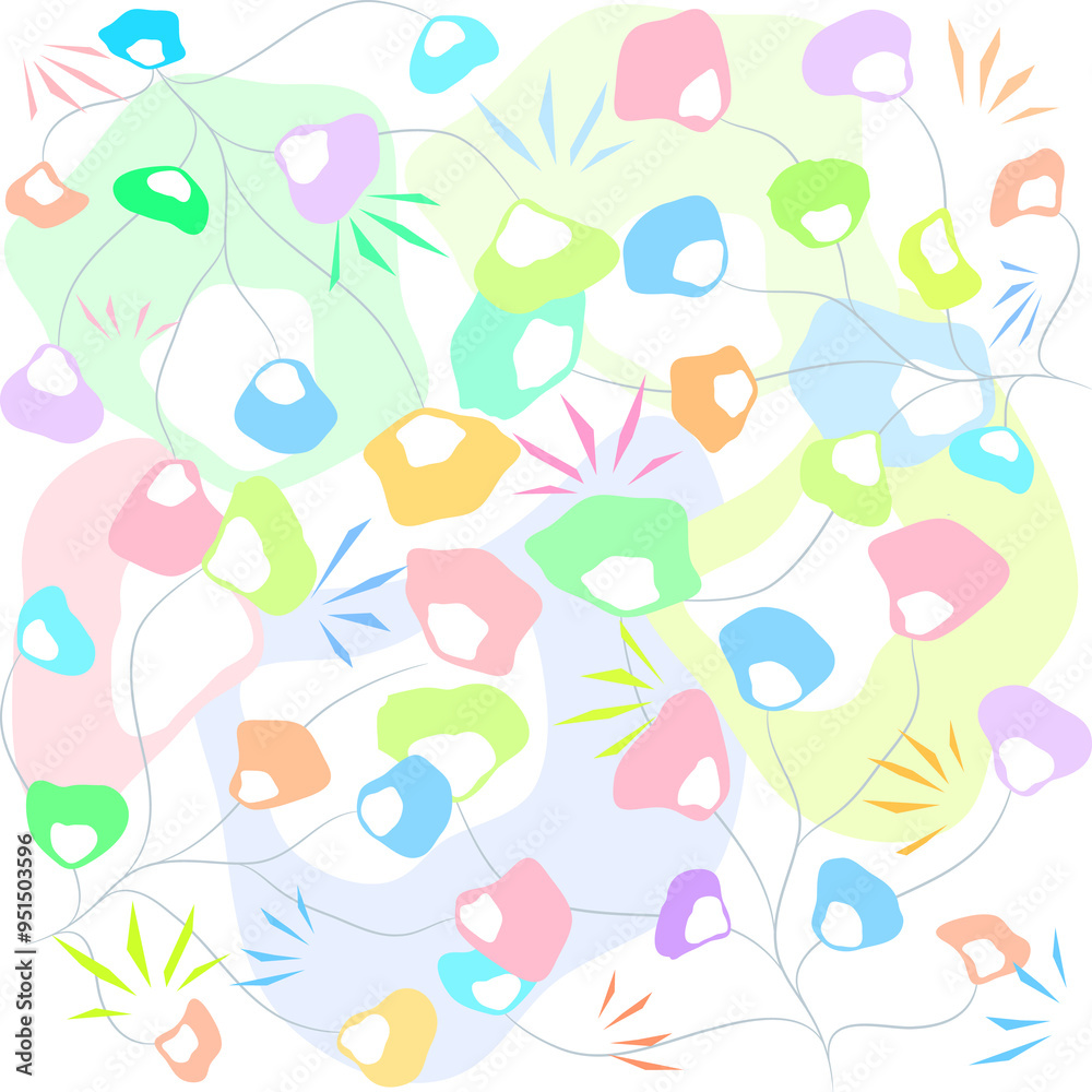 Modern floral pattern. Doodle style illustration. Creative collage.