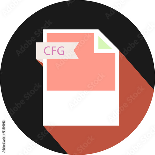 CFG File format icon and black shadow circular shape photo