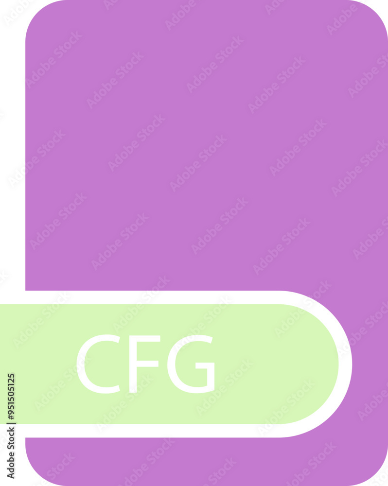 CFG File format icon with contour CFG File format icon with contour