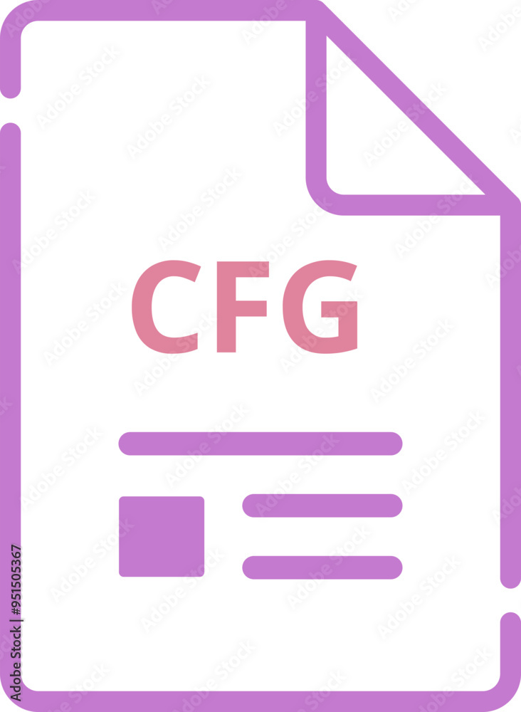 CFG File icon minimal outline with symbols CFG File icon minimal outline with symbols