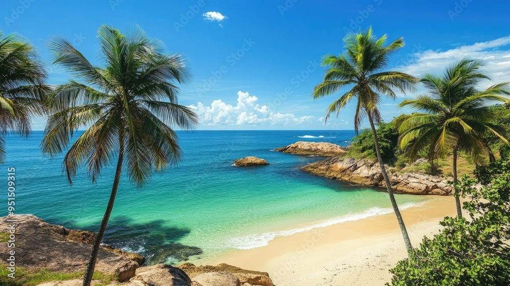 A scenic image of the Brazilian coast, with palm trees, sandy beaches, and turquoise waters, capturing the tropical beauty of the country. A scenic image of the Brazilian coast, with palm trees, sandy beaches, and turquoise waters, capturing the tropical beauty of the country.