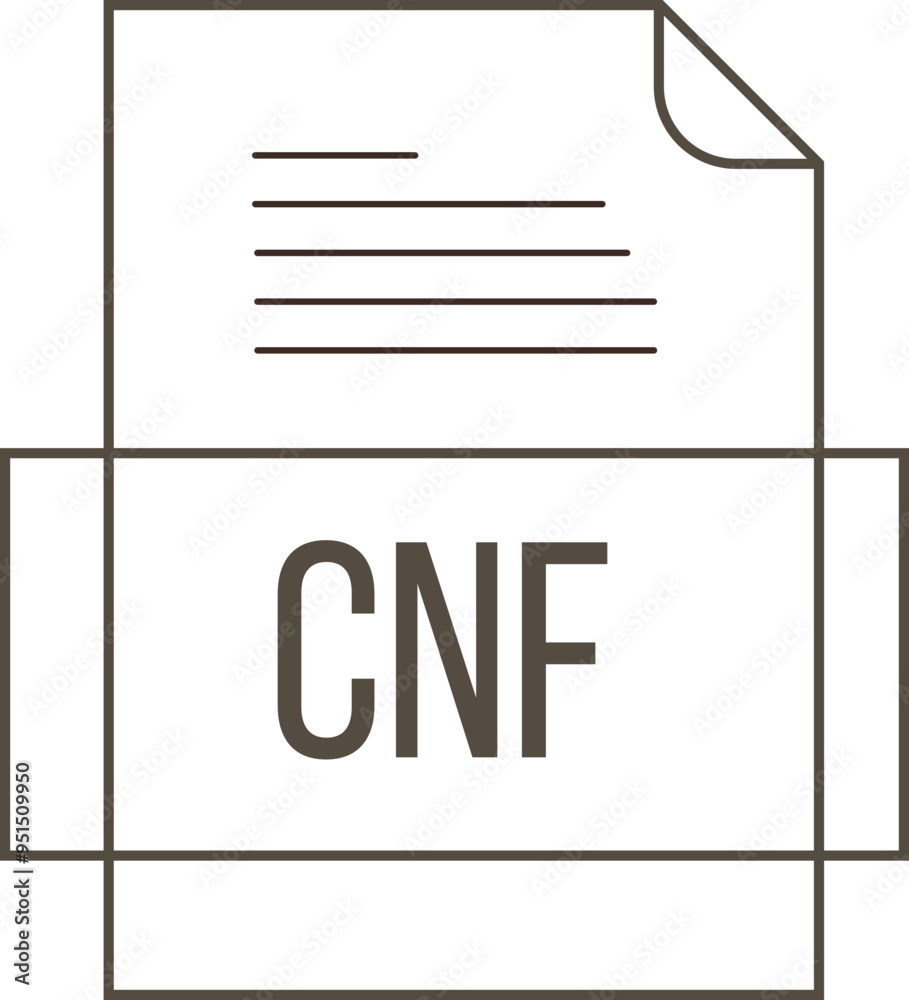 CNF File icon crisp thick outline sharp corners CNF File icon crisp thick outline sharp corners