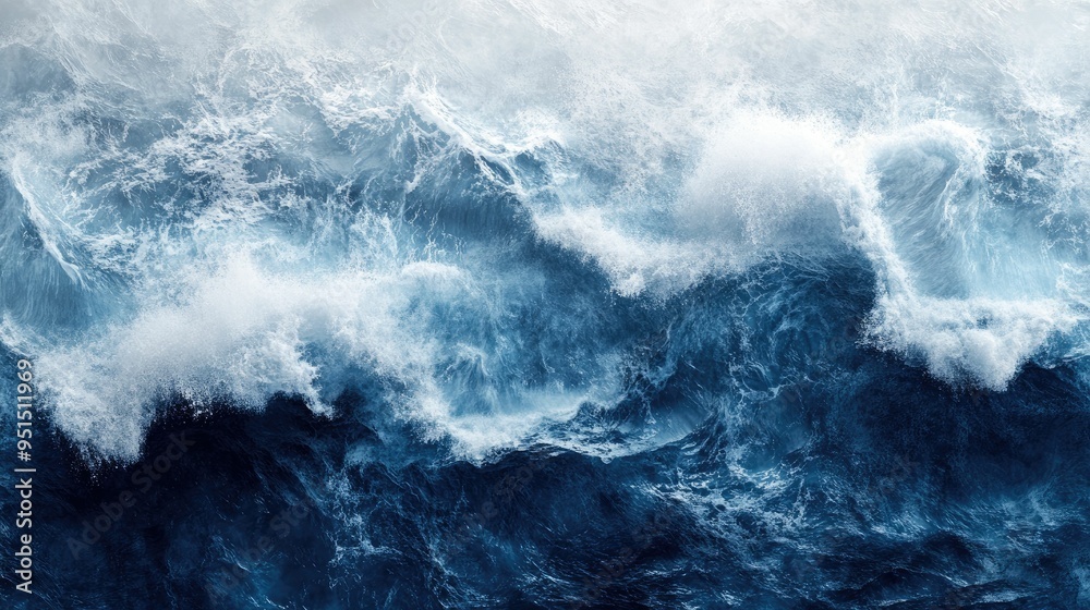 Obraz premium Ocean Waves Breaking - Powerful Stormy Seascape