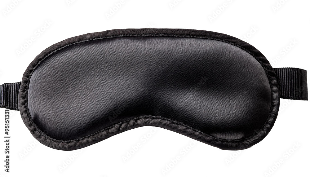Black Sleep Mask: A close-up view of a classic black sleep mask, showcasing its contoured design and soft, comfortable texture. Ideal for blocking out light and promoting restful sleep. Black Sleep Mask: A close-up view of a classic black sleep mask, showcasing its contoured design and soft, comfortable texture. Ideal for blocking out light and promoting restful sleep.