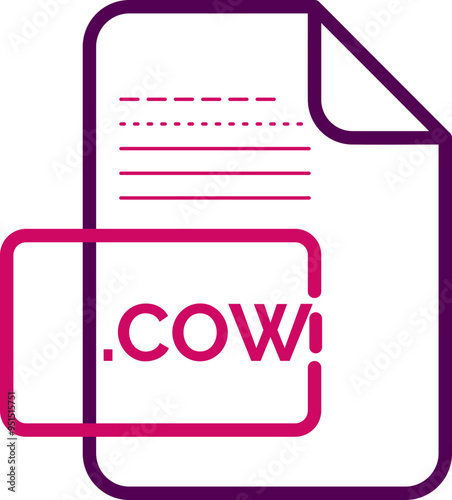 COW File extension icon little dot and color fill photo