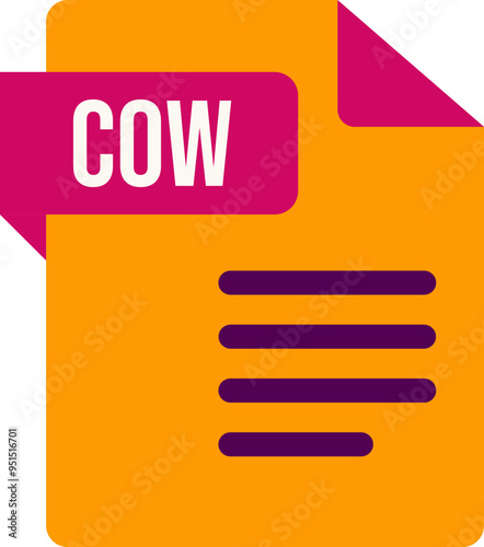 COW File icon with dark ciolor and folded doc