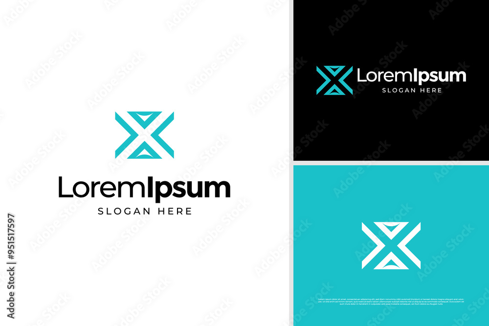 Monogram letter X line logo vector design template Monogram letter X line logo vector design template
