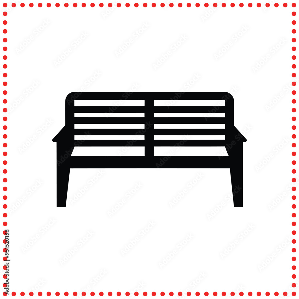 Classic Wooden Bench Icon Vector Great for Garden Design, Public Spaces, and Outdoor Branding Classic Wooden Bench Icon Vector Great for Garden Design, Public Spaces, and Outdoor Branding
