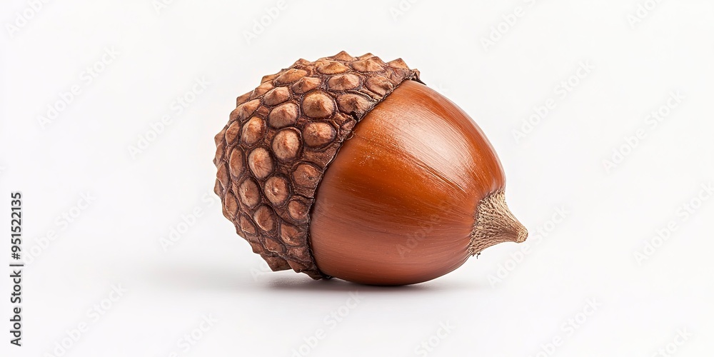 Brown acorn oak nut isolated. on white background Brown acorn oak nut isolated. on white background