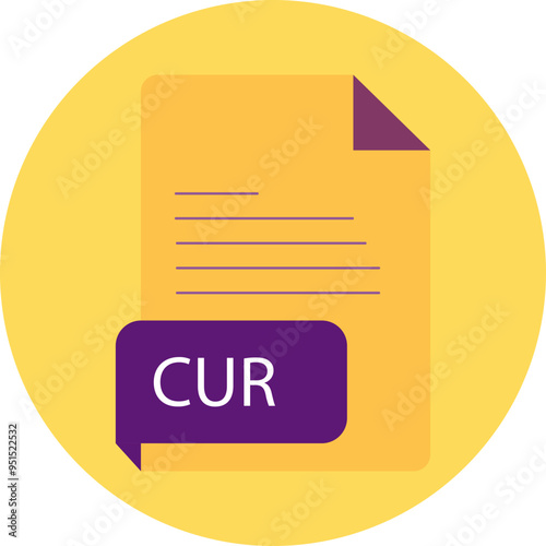 CUR File extension icon black color crisp corners circular shape