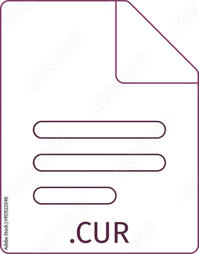 CUR black empty outline doc icon