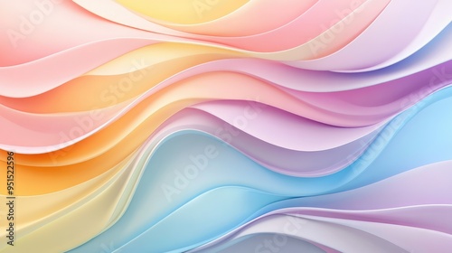 Abstract pastel colors 3d wave background. Abstract background in soft pastel colors