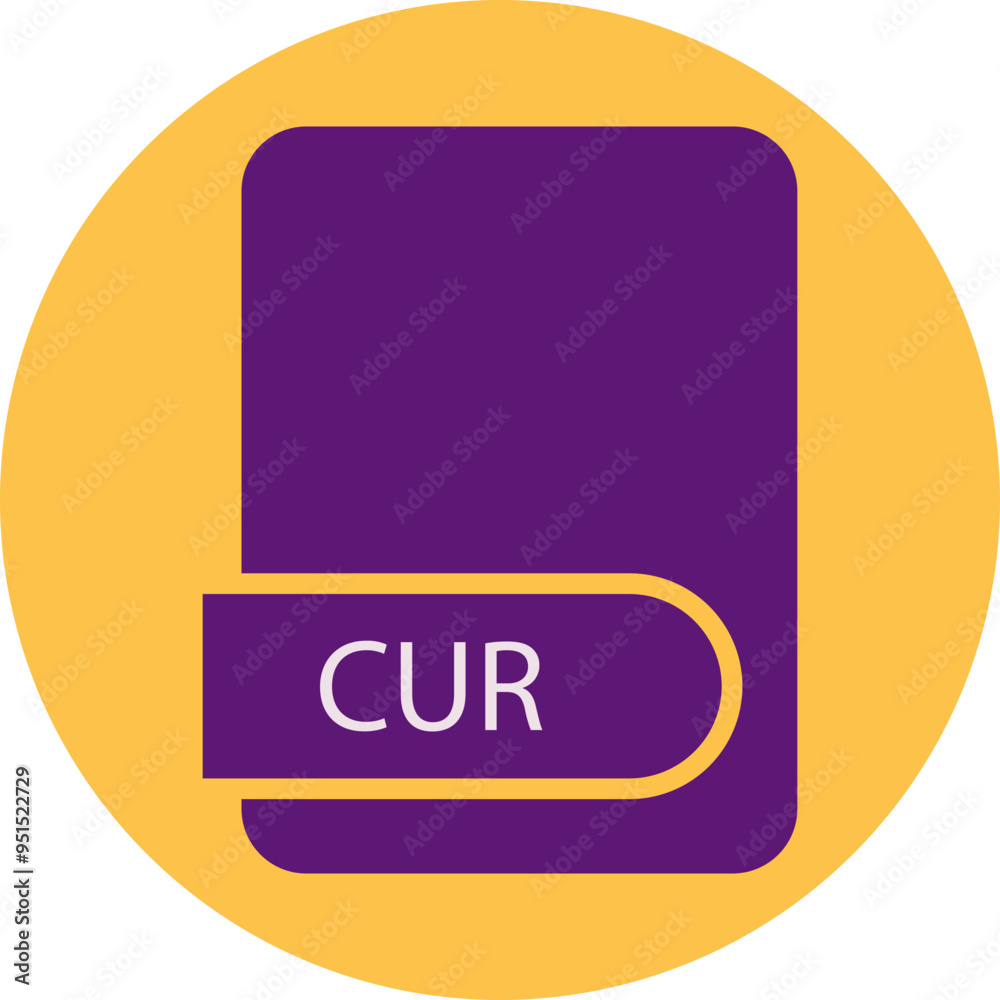 CUR File format icon circular shape CUR File format icon circular shape