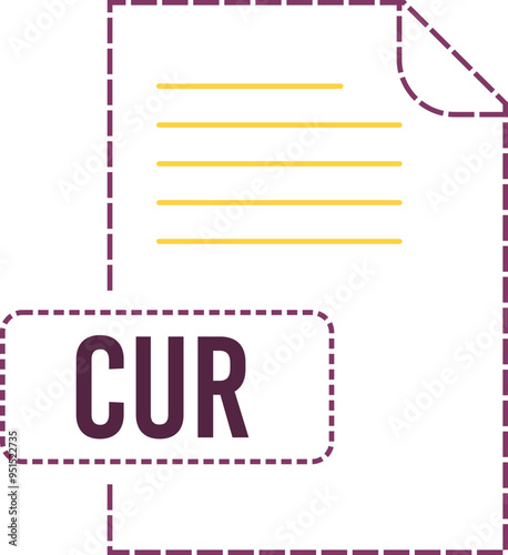 CUR File format icon dashed outline
