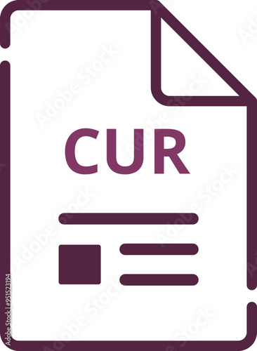 CUR File icon minimal outline with symbols