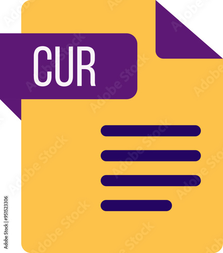 CUR File icon with dark ciolor and folded doc