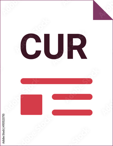 CUR with deep and minimal colors and folded icon